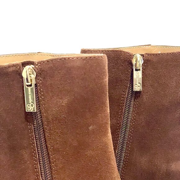 Jessica Simpson Kaiyah Ankle Boots Womens 6.5 M Brown Suede Side Zip Block Heel - Picture 12 of 16